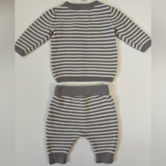 Carter’s Knit Elephant Appliqué Matching Set Size 3 Months White and Grey - Picture 5 of 6